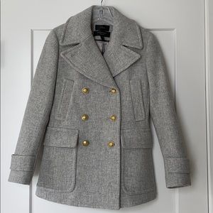J.Crew Stadium Cloth by Nello Gori Grey Peacoat